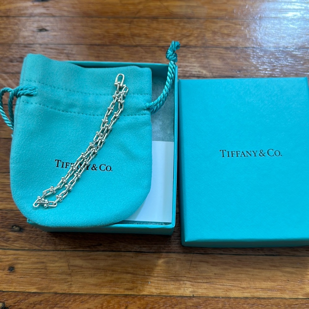 Sterling Silver Tiffany & Co Micro Link Hardwear Bracelet sz M